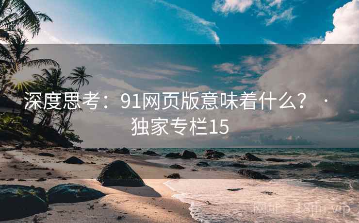 深度思考：91网页版意味着什么？ · 独家专栏15