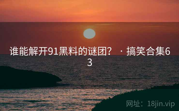 谁能解开91黑料的谜团？ · 搞笑合集63